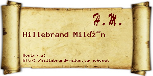 Hillebrand Milán névjegykártya